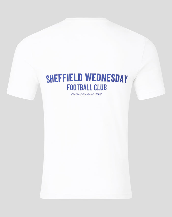 SHEFFIELD WEDNESDAY UNISEX SCRIPT T-SHIRT - WHITE