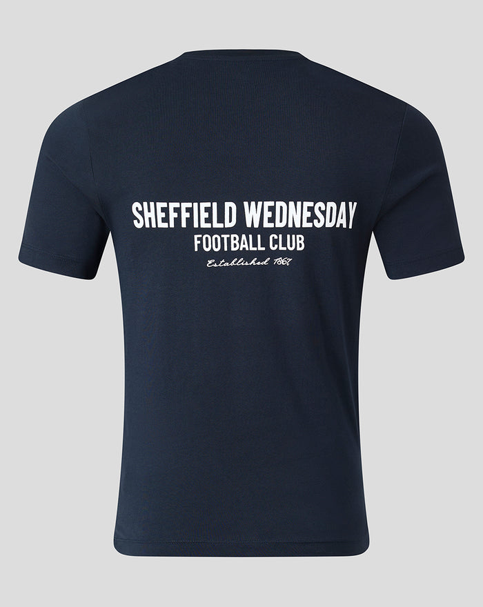 SHEFFIELD WEDNESDAY UNISEX SCRIPT T-SHIRT - NAVY
