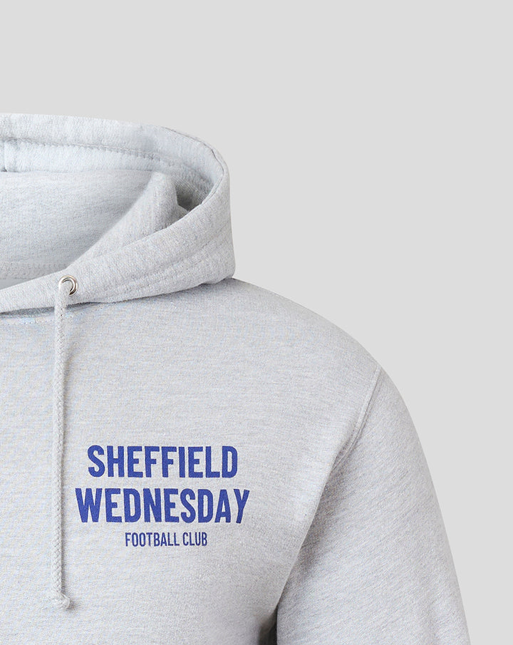 SHEFFIELD WEDNESDAY UNISEX SCRIPT HOODIE - GREY