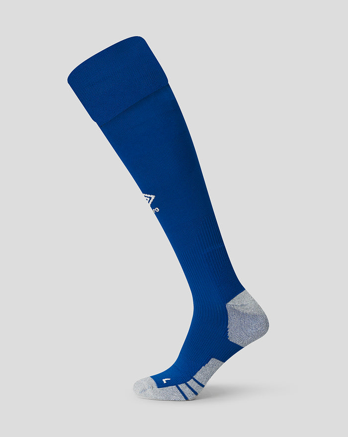 Navy knee high goalkeeper socks for Sheffield Wednesday junior 2026/27 kit with white detailing and grey toe