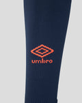 Navy Sheffield Wednesday junior third socks with orange Umbro logo