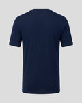 Back view of navy junior travel short sleeve tee