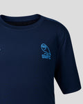 Navy Sheffield Wednesday junior training short sleeve tee with blue SWFC owl crest on chest