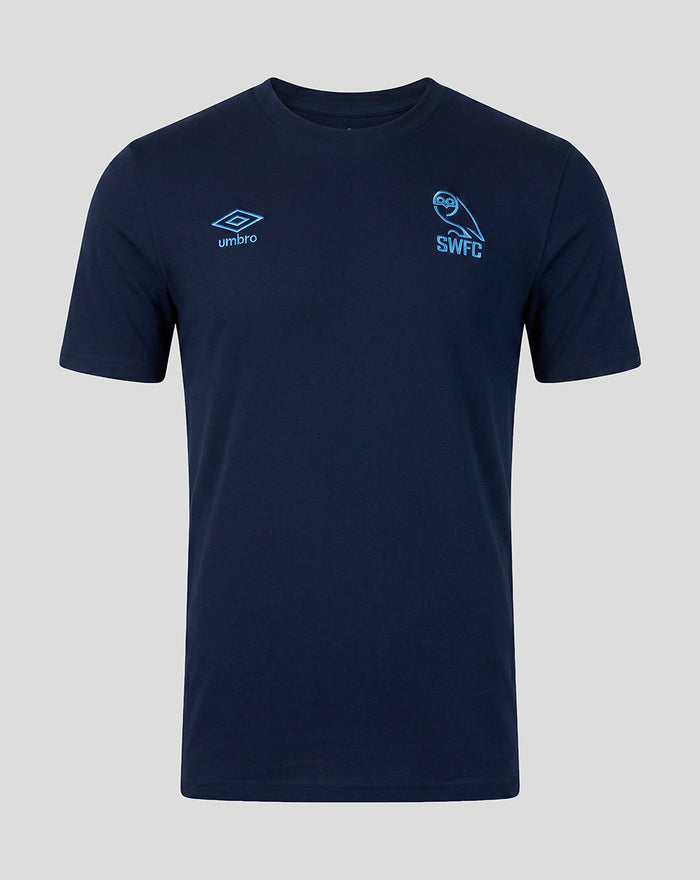 Navy travel short sleeve tee with Umbro logo and club crest on the chest