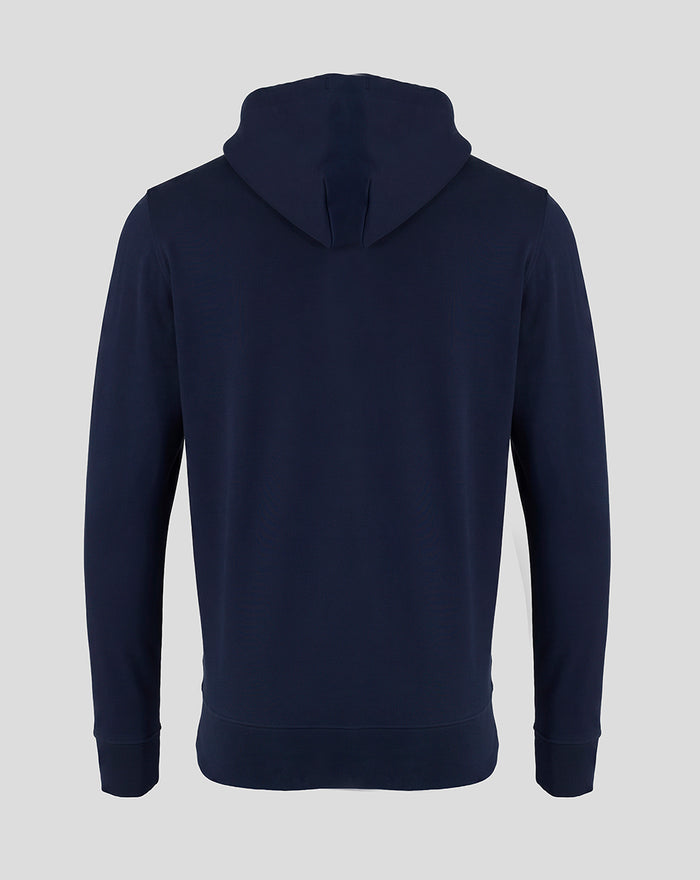 Back view of navy unisex Sheffield Wednesday travel OH hoodie with hood