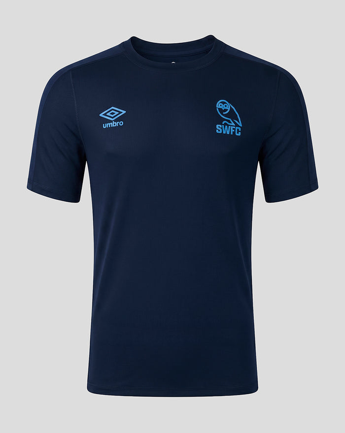 Navy Sheffield Wednesday training short sleeve tee with SWFC crest and Umbro logo on chest