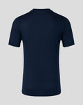 Back view of navy Sheffield Wednesday training short sleeve tee showing plain textured fabric