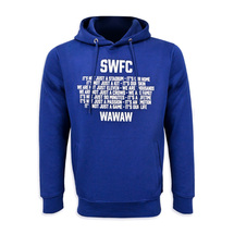 Retro Owl Text Print Hoodie (ROYAL)