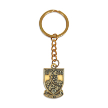 Antique Gold Crest Keyring & Pin Badge Set