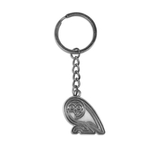 Antique Silver Crest Keyring & Pin Badge Set