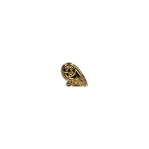 Gold Plated Retro Owl Small Pin Badge