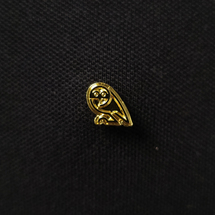 Gold Plated Retro Owl Small Pin Badge