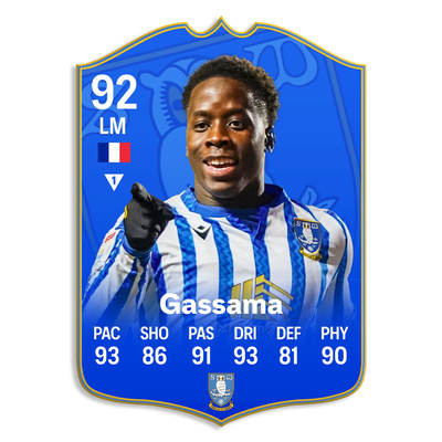 Gassama  A4 Signed Player Card Limited Edition