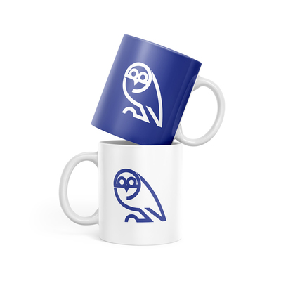 Blue Retro Owl Mug