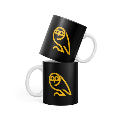 Black Retro Owl Mug