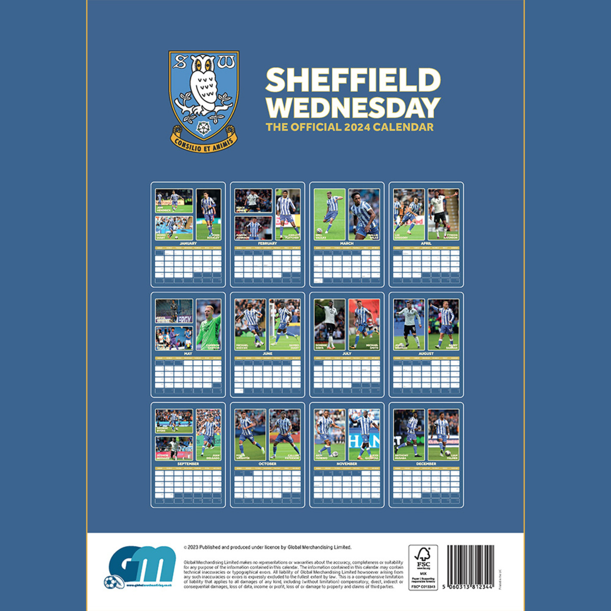 2024 Official Calendar Sheffield Wednesday Superstore